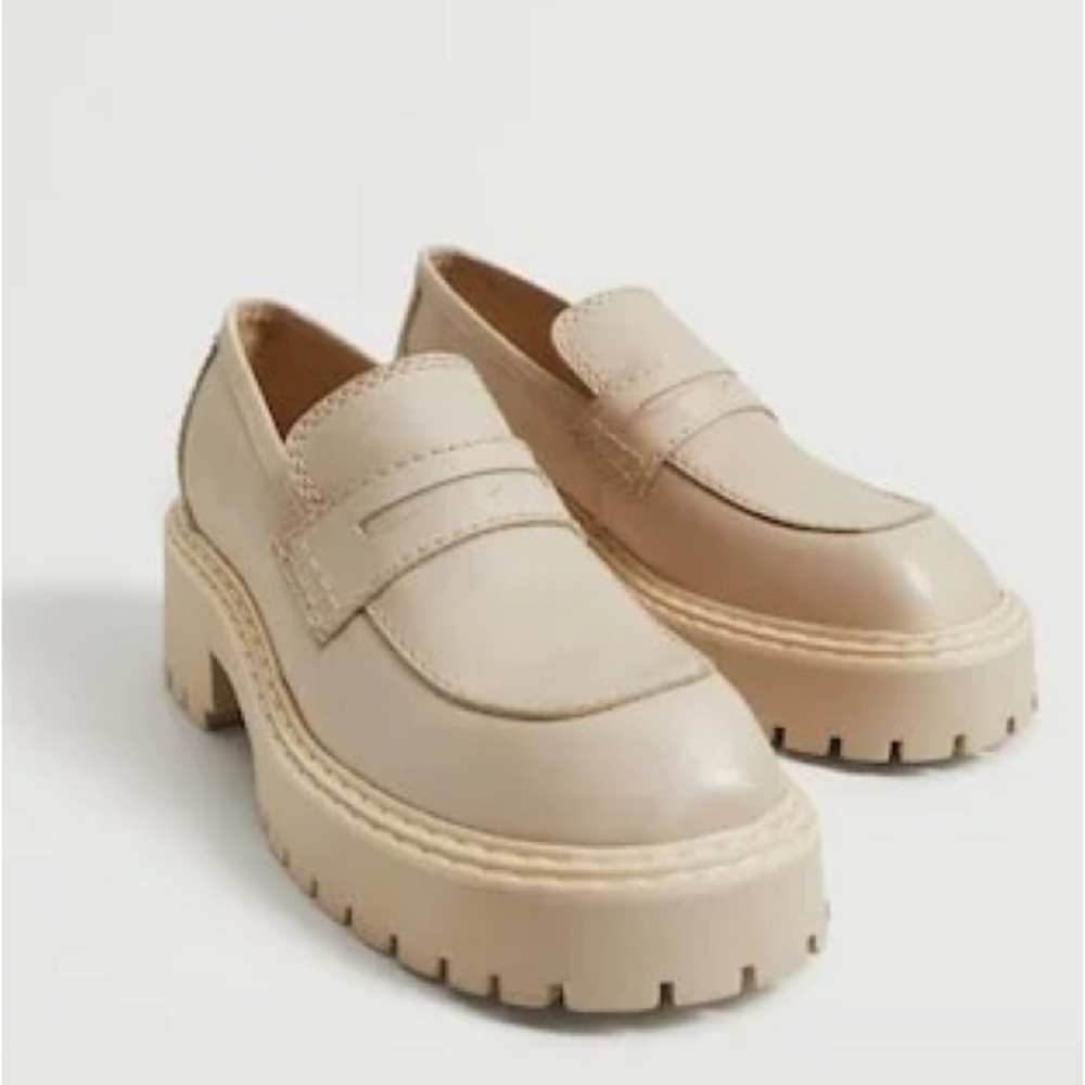 Mango Track Sole Leather Shoes